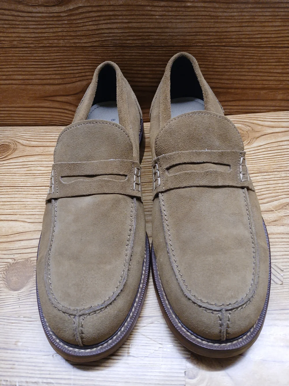 Banana Republic Suede Penny Loafers in Light Brown